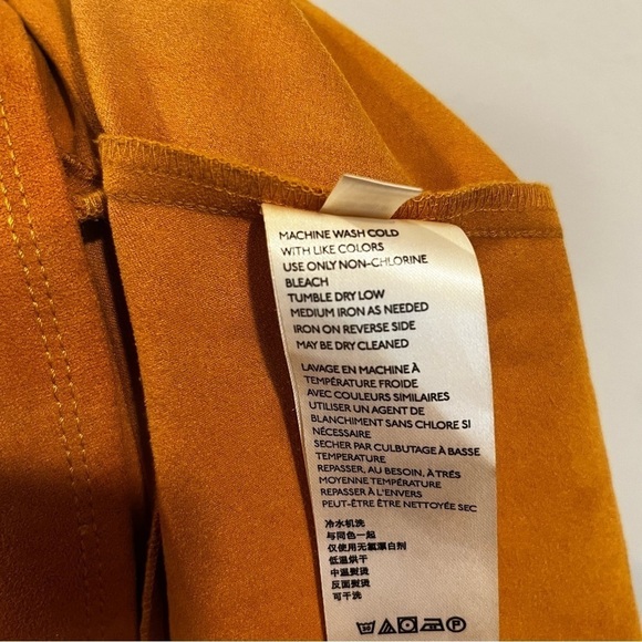 Anthropologie Maeve cosmina yellow vegan faux suede high low midi skirt size 00p - Picture 6 of 12